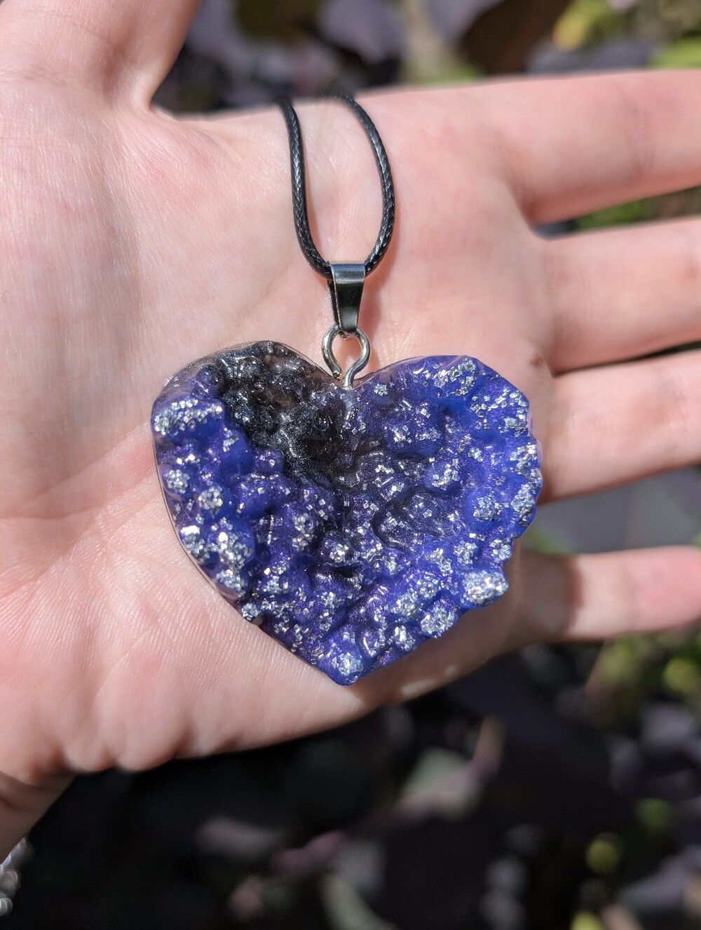 Druzy Heart Pendant Necklace